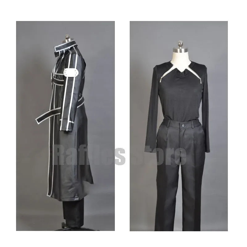 Game Sword Art Online SAO Kirito Kirigaya Kazuto Robe Cosplay Costume Cape Trench Coat Eugeo Fake Leather Halloween Party Suit